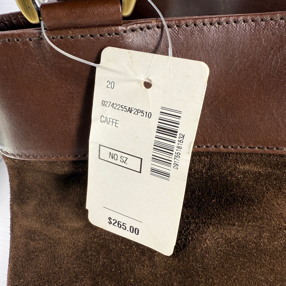 Saks Fifth Avenue Brown Leather and Suede Shoulder Bag - Picture 14 of 15